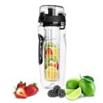 32oz Fruit Infuser Sports Water Bottle with Flip-Top Lid