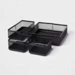 4-Piece Black Mesh Desk Organizer Set - Image 2