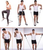 Resistance Band Set with Handles, Ankle Straps & Carry Bag