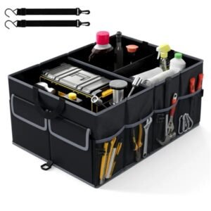 13-Gallon Car Trunk Organizer – 3 Compartments & 6 Storage Pockets