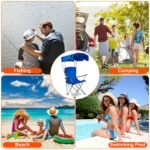 Foldable Camping Chair with Canopy & Cup Holder