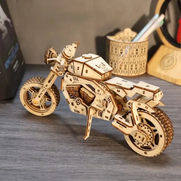 168-Piece 3D Wooden Motorcycle Puzzle Model Kit 168-Piece 3D Wooden Motorcycle Puzzle Model Kit