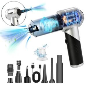 Cordless Car Vacuum Cleaner & Air Duster – 20000Pa, 3 Suction Levels, Type-C