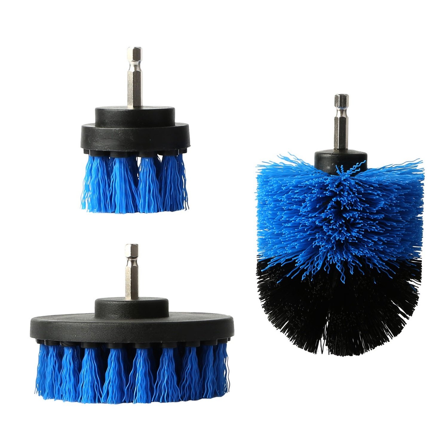 3-Piece Drill Brush Cleaning Set - Power Scrubber Attachments 3-Piece Drill Brush Cleaning Set - Power Scrubber Attachments