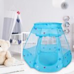 Blue Pop-Up Kids Play Tent with Mesh Panels
