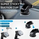 360° Universal Car Phone Mount with Windshield Suction Cup & Air Vent Adapter