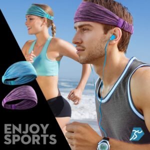 5-Piece Sports Headband Set for Running, Yoga & Fitness