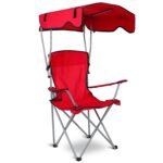 Foldable Camping Chair with Canopy & Cup Holder