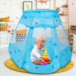 Blue Pop-Up Kids Play Tent with Mesh Panels