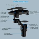 360° Rotating Car Cup Holder Expander with Tray & Adjustable Base