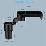 360° Rotating Car Cup Holder Expander with Tray & Adjustable Base