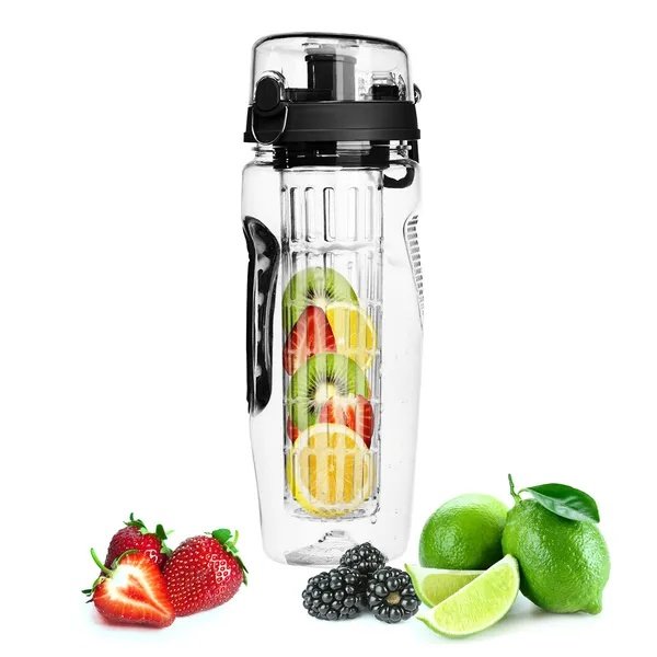 32oz Fruit Infuser Sports Water Bottle with Flip-Top Lid 32oz Fruit Infuser Sports Water Bottle with Flip-Top Lid
