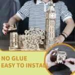 3D Wooden London Landmark Puzzle Model with Clock & Ferris Wheel