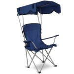 Foldable Camping Chair with Canopy & Cup Holder