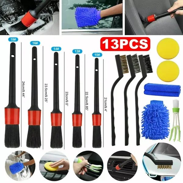 13-Piece Car Detailing Brush Set – Interior, Wheels & Air Vent Cleaning Kit 13-Piece Car Detailing Brush Set – Interior, Wheels & Air Vent Cleaning Kit