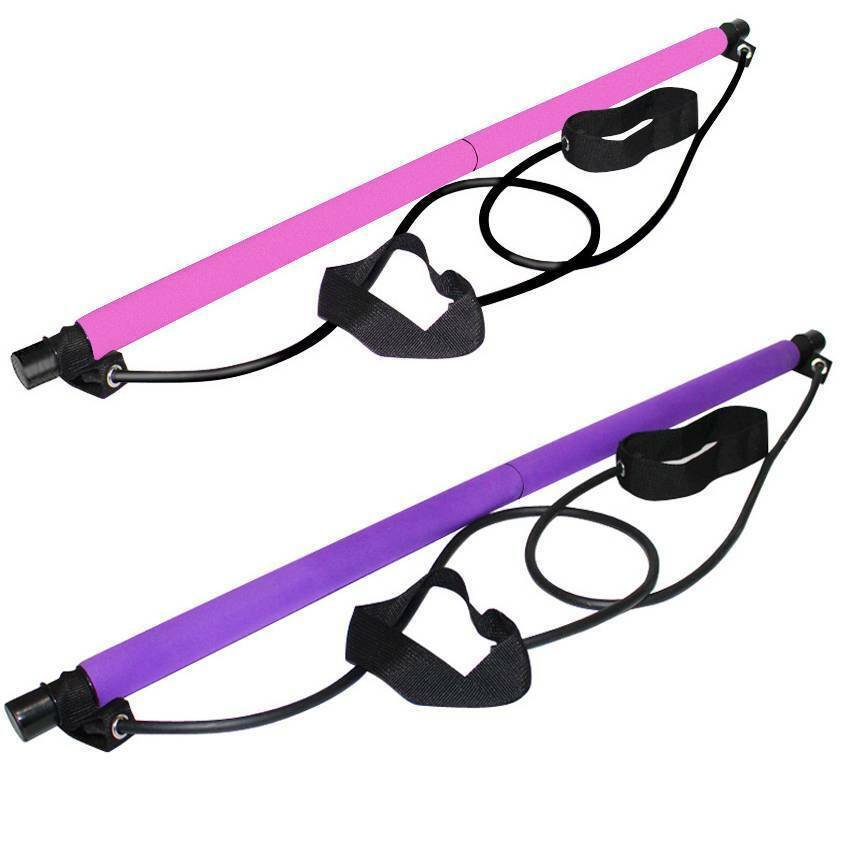 Pilates Resistance Bar with Foot Loops – Home Workout Trainer Pilates Resistance Bar with Foot Loops – Home Workout Trainer