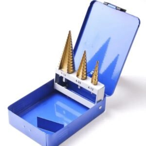 3-Piece HSS Step Drill Bit Set – 4–32mm Metric Drill Bits