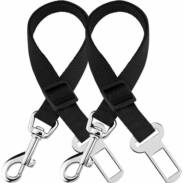 8b88a0d1-85b5-4ae4-b9a7-a8b210bc9c8a.jpg 2 Pack Cat DOG PET Safety Seatbelt Car Vehicle Seat Belt Adjustable Harness Lead - Image 1
