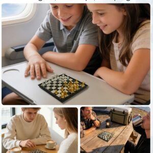9.8-Inch Folding Magnetic Chess Set – Portable Travel Board