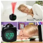 LED Projection Alarm Clock with Snooze & USB Power