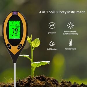 4 In 1 LCD Digital Soil Tester PH Water Temperature Sunlight Plant Test