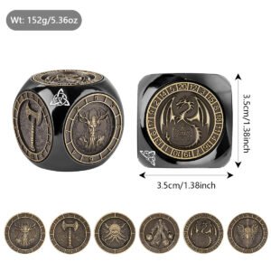 6-in-1 Metal RPG Dice Wheel Cube – D4 to D20
