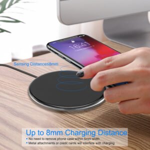 5W Qi Wireless Charging Pad – Ultra-Slim Black Charger