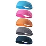 5-Piece Sports Headband Set for Running, Yoga & Fitness