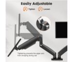 Gas spring monitor arm tension adjustment with tighten and loosen directions