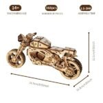 168-Piece 3D Wooden Motorcycle Puzzle Model Kit