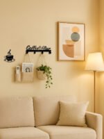 Coffee Bar Wall-Mounted Mug Rack with Hooks