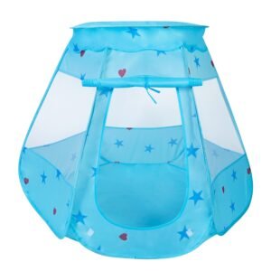 Blue Pop-Up Kids Play Tent with Mesh Panels