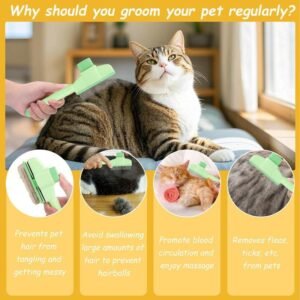 2-in-1 Self-Cleaning Pet Grooming Comb for Dogs & Cats