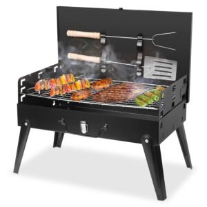 Portable Foldable Charcoal Grill with BBQ Tools