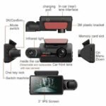 1080P Dual-Lens Car Dash Cam with Front & Interior Camera and G-Sensor